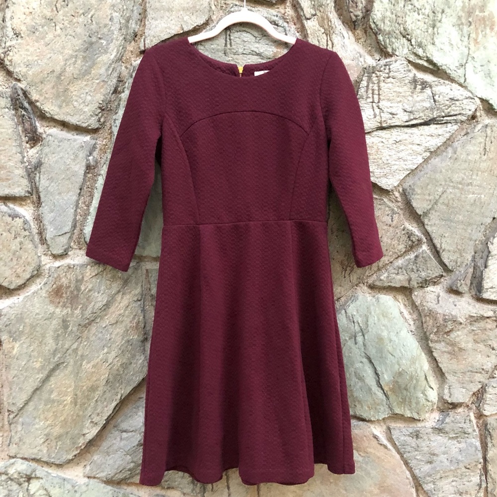 BODEN Bergundy Flare Dress size 8